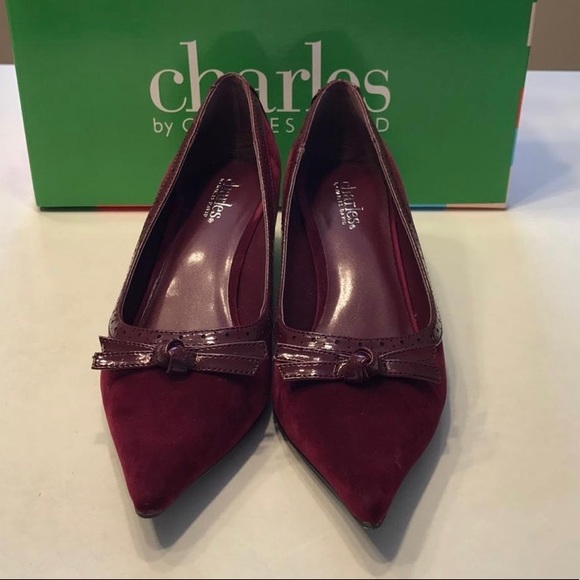 Charles by Charles David Bordo Combo Dizzie Kitten Heel Pumps US 7 (M, B) - Picture 2 of 6